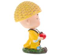 Anneome Ornement de Tableau de Bord Voiture Bouddha Bobble Tête Petite Statuette Moine Résine Symbole de Chance Bouddhiste pour Sécurité et Ambiance Positive