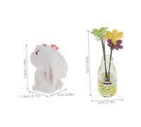 Anneome Ornement Tableau de Bord Voiture Mini Marguerite et Lapin Figurine Adorable pour Décoration Intérieure Auto Accessoire Compact et Unique pour Console Centrale