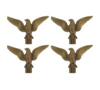 Anneome Ornement Tête de Mât de Drapeau en Plastique 4 Pièces Aigle Or | Remplacement Décoratif, Finition Classique et Élégante, Accessoires pour Mâts