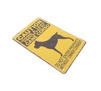 Anneome Panneau D’avertissement pour Chiens en Métal Rétro pour Jardin Extérieur, Décoration Murale sans Cadre, Panneau Interdit Accès Pelouse, Signalisation Visible Solide Pleine Couleur