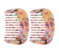 Anneome Peignes Mini Démêlants en Acétate pour Femmes 2pcs, Peignes de Poche Beige Résistants à L'usure, Élégance Française Minimaliste pour Coiffage Professionnel et Voyage