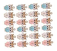 Anneome Pendentifs Hibou Émail 50 Pièces Multicolores pour Fabrication de Bijoux Diy, Breloques Charme Arc-en-ciel, Accessoires Artisanat Créatif, pour Bracelets et Scrapbooking