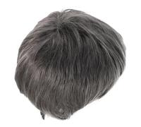 Anneome Perruque Courte Grise Noires Coupe Pixie avec Frange Texture Naturelle Réaliste Confortable et Facile à Coiffer pour Cosplay et Scènes