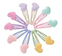 Anneome Pinces à Cheveux Accessoires pour Cheveux de Cœur Lot de 10 en Résine Colorée Petites Barrettes Légères Assortiment Rose, Jaune Femmes et Filles, Usage Quotidien et Fêtes