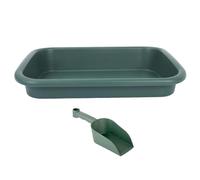 Anneome Plastique Renforcé Plateau de Rempotage avec Bordure Rectangulaire | Mini Pelle, Base Peu Profonde, pour Terreau et Succulentes, Usage Propre au Bureau Établi