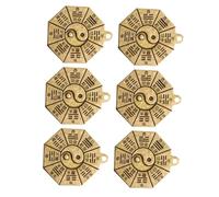 Anneome Porte-clés à Huit Diagrammes Breloque En Cuivre Vintage, Lot De 6 Pièces, Couleur Bronze, Charme Protection, Usage Porte-clés, Présent Spirituel Et Décoration Traditionnelle