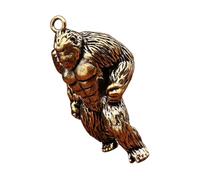Anneome Porte-clés Gorille Laiton Sculpté Statuette Vintage Décorative Pendentif Suspendu Multifonction Ornement de Bureau Rétro Figurine Singe Originale