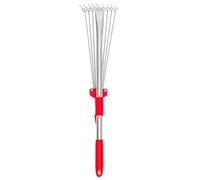 Anneome Râteau de Jardinage Acier Inoxydable Rétractable pour Nettoyage et Désherbage Petit Râteau Ergonomique pour Espaces Étroits et Aménagement Paysager