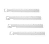 Anneome Règle Multifonction Transparente avec Loupe 2× Intégrée Lot de 4 Petites Règles en Plastique pour Mesure Précise Outil de Dessin Technique Portable pour Étudiants et Ingénieurs