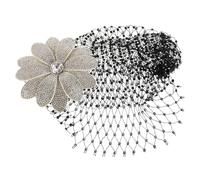 Anneome Rhinestone Flower Headpiece French Vintage Elegance Lightweight Sparkling Net Hat Bridal Hair Accessory For Weddings Anniversaries And Formal Events