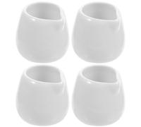 Anneome Saucière en Céramique Blanche 4pcs, Mini Pot à Lait sans Anse, Capacité 50ml, Style Simple avec Bec Verseur Antidébordement, pour Restaurant