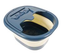 Anneome Seau de Bain de Pieds Pliable Bleu Couvercle Bassin Massant pour Pédicure Spa Bassin de Trempage des Pieds pour Usage Domestique et Relaxation des Jambes
