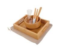 Anneome Set Accessoires pour Masque Facial Bois et Silicone Bol Mélangeur et Pinceau Applicateur pour Application Précise et Uniforme Kit pour Soins Visage à Domicile et de Beauté