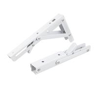 Anneome Support Mural Pliable Triangulaire en Acier Inoxydable Blanc 20 Cm 2 Pièces, Équerres Robustes pour Étagères, Bureau, la Cuisine et Garage