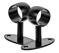 Anneome Supports de Main Courante en Acier Inoxydable Noir Fixation Murale pour Rampe D’Escalier 2 Pièces Support Robuste pour Tube Rond Adapté Intérieur et Extérieur Installation