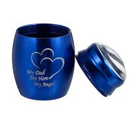Anneome Urne Funéraire Mini en Acier Inoxydable Bleu pour Cendres d'Os Urne Familiale Scellée Compacte pour Crémation et Conservation Solide des Souvenirs