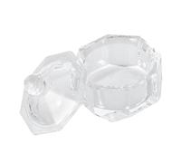 Anneome Verre Cristal pour Manucure avec Couvercle Coupe Liquide et Poudre pour Nail Art et Sécurisé Outil Pratique pour Mélange Ongles Acrylic