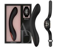 ANNE'S DESIRE Curve, Vibromasseur Point G, Télécommandé, Noir/Or, Silicone Médical, D-227087, 20 cm x 3,3 cm, 7 Modes de Vibration, 100% Étanche