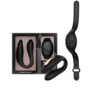 ANNE'S DESIRE Vibrateur Pulsé, Silicone Médical, D-227090, Noir, 8,5 x 3,2 cm, 7 Modes de Vibration, Rechargeable USB, 100% Étanche, Télécommande WATCHME