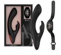 ANNE'S DESIRE Vibromasseur Rabbit, Technologie WATCHME, Noir/Or, Silicone Médical, D-227085, Double Moteur, 20 cm x 3,3 cm, Étanche