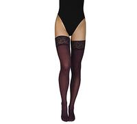 Annes style Truss 60 Denier Femme Tenue en Microfibre Bas avec Dentelle Haute Opaque Lingerie Bonneterie Top Silicone Prugna TG-5/6