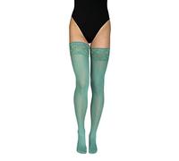 Annes style Truss 60 Denier Femme Tenue en Microfibre Bas avec Dentelle Haute Opaque Lingerie Bonneterie Top Silicone Verdino TG-7/8