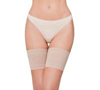 Annes styling Bande de cuisse ajourée fine anti-frottements, élastique, confortable, style décontracté, protection anti-frottement, avec bandes en silicone pour femme, Visone., L