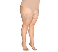 Annes styling Cecile Bas mi-cuisse en dentelle transparente pour femme 20 deniers avec silicone antidérapant, Visone., XL-XXL