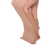 Annes styling Chaussettes mi-bas pour femme 15 DEN Sans pression Légères et confortables au quotidien Matériau lisse Taille unique Six paires Sheena15, Visone
