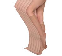 Annes styling Chaussettes mi-bas pour femme 15 DEN Sans pression Légères et confortables au quotidien Matériau lisse Taille unique Six paires Sheena15, Daino