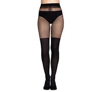 Annes styling Chaussettes montantes noires imitation 20/60 deniers, Nero Luana, XS-S