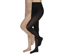 Annes styling Collant Femme - Collants Classiques Femme - 40 Deniers, Doux et Confortables, Taille Haute, Microfibre, Sans Démarcation, Pour Hiver et Automne, Noir et Beige, XL, lot de 2
