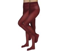 Annes styling Collant Femme - Collants Classiques Femme - 40 Deniers, Doux et Confortables, Taille Haute, Microfibre, Sans Démarcation, Pour Hiver et Automne, Bordeaux, M, lot de 2