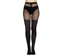 Annes Styling Collants Noirs à Motif Imitation Hautes Chaussettes Montantes 20/60 Deniers, XS-S