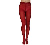 Annes styling Collants unis pour femme 40 deniers mats semi-opaques en microfibre classique Zarra, Rouge, L