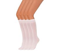 Annes styling Paquet de 4 Chaussettes Hautes Pour Femmes - Extensibles Confortables Et Durables - Douces Ajustées Résistantes Et Élégantes - Fabriquées En Italie - Bianco Taille unique