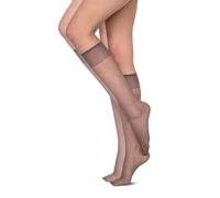 Annes styling Sheena Lot de 2 paires de chaussettes mi-transparentes semi-transparentes pour femme, Fumo, Taille unique