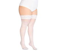 Annes styling Sila 40 deniers Bas opaques pour femmes avec dentelle jusqu'aux cuisses, avec silicone invisible en nylon, blanc, TG- 7 / 8