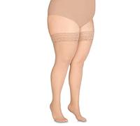 Annes styling Sila Bas opaques sans jarretelles en dentelle pour femmes, 40 deniers, avec silicone invisible, Visone., TG- 5 / 6