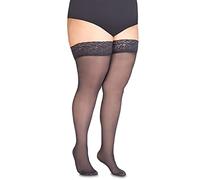 Annes styling Sila Bas opaques sans jarretelles en dentelle pour femmes, 40 deniers, avec silicone invisible, Graphite, TG- 3 / 4