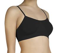 Annes styling Soutien-gorge invisible sans couture pour femmes, sans armature, deuxième peau, support supérieur, ajustement confortable, non rembourré, noir, S-M