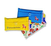 AnneSvea Lot de sacs à mouchoirs pour les fans de Suède avec cheval Dala et drapeau suédois - Design scandinave - Cadeau de remerciement ou d'adieu, jaune, Taschentuchtasche, Pochette à mouchoirs