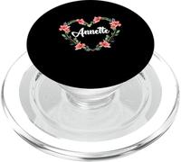 Annette Fleur Coeur Personnalisé Nom Annette PopSockets PopGrip pour MagSafe