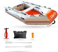 COASTO annexe Gonflable Bateau, Dropstitch, 250cm, Gris Clair, 3+1 Personnes, PVC 1100D, avec Sac Transport + pagaies + Pompe