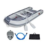 VEVOR Annexe Gonflable, Bateau Pneumatique pour 6 Personnes, avec Plancher en Bois Marin et Banc Réglable en Aluminium, Charge de 680,4 kg, Rames en Aluminium, Pompe à Air et Sac de Transport