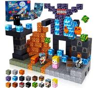 Annexfun Blocs magnétiques - Lot de 100 aimants de Construction mécaniques Sombres - Jouets magnétiques pour Tout-Petits Montessori - Cadeaux de Noël et d'anniversaire