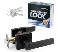 ANNFUZ Poignée de porte d'entrée avec clés, ensemble de levier de porte d'entrée intérieur avec verrouillage à pouce, sans clés identiques, bouton de porte réversible pour côté droit, gauche, pour