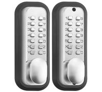 ANNFUZ Serrure de porte entièrement mécanique sans clé, combinaison double face et poignée pour portail d'entrée, verrouillage automatique, bouton poussoir intérieur et extérieur pour clôture, sans