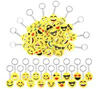 Annhao 60 Pièces Lot Porte Clé Enfants, Emoticône Porte Clef pour Noël etc Décoration pour la de Fête pour Petit Cadeau Anniversaire Merci