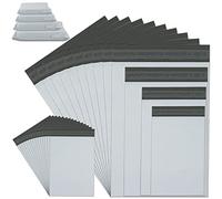 Annhao Enveloppes Expédition Plastique Emballage Colis Vetement Sac Mixte 50 Pièces B5 A4 B4 B3 Blanc Joint Pochette Envoie Colis Sachet (4 Tailles)
